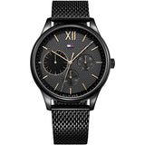 Tommy Hilfiger Damon Quartz Black Dial Black Mesh Bracelet Watch for Men - 1791420 Authentic Buy Shop Now