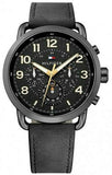 Tommy Hilfiger Briggs Black Dial Black Leather Strap Watch for Men - 1791426 Authentic Buy Shop Now