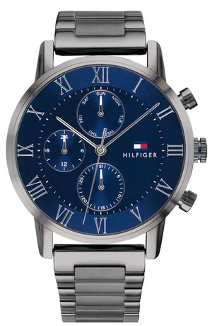 Tommy Hilfiger Kane Quartz Blue Dial Black Steel Strap Watch for Men - 1791456 Authentic Buy Shop Now