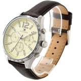 Tommy Hilfiger Gavin Chronograph White Dial Brown Leather Strap Watch for Men - 1791467 Authentic Buy Shop Now