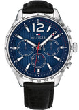 Tommy Hilfiger Gavin Blue Dial Blue Leather Strap Watch for Men - 1791468 Authentic Buy Shop Now
