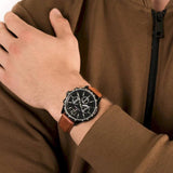Tommy Hilfiger Gavin Chronograph Quartz Black Dial Brown Leather Strap Watch for Men - 1791470 Authentic Buy Shop Now
