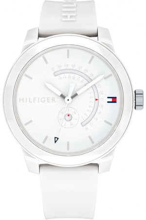 Tommy Hilfiger Denim Analog White Dial White Rubber Strap Watch for Men - 1791481 Authentic Buy Shop Now