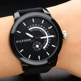 Tommy Hilfiger Denim Quartz Black Dial Black Rubber Strap Watch for Men - 1791483 Authentic Buy Shop Now