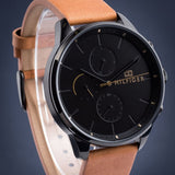 Tommy Hilfiger James Quartz Black Dial Brown Leather Strap Watch For Men - 1791486 Authentic Buy Shop Now