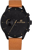 Tommy Hilfiger James Quartz Black Dial Brown Leather Strap Watch For Men - 1791486 Authentic Buy Shop Now
