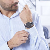 Tommy Hilfiger Chase Chronograph Quartz Grey Dial Black Leather Strap Watch For Men - 1791488 Authentic Buy Shop Now