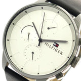 Tommy Hilfiger Lexor Silver Dial Black Leather Strap Watch For Men - 1791489 Authentic Buy Shop Now