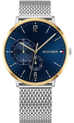 Tommy Hilfiger Brooklyn Quartz Blue Dial Silver Mesh Bracelet Watch for Men - 1791505 Authentic Buy Shop Now