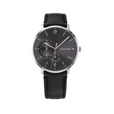 Tommy Hilfiger Brooklyn Black Dial Black Leather Strap Watch for Men - 1791509 Authentic Buy Shop Now