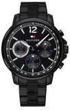 Tommy Hilfiger London Chronograph Black Dial Black Steel Strap Watch for Men - 1791529 Authentic Buy Shop Now