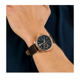 Tommy Hilfiger London Chronograph Blue Dial Brown Leather Strap Watch for Men - 1791532 Authentic Buy Shop Now