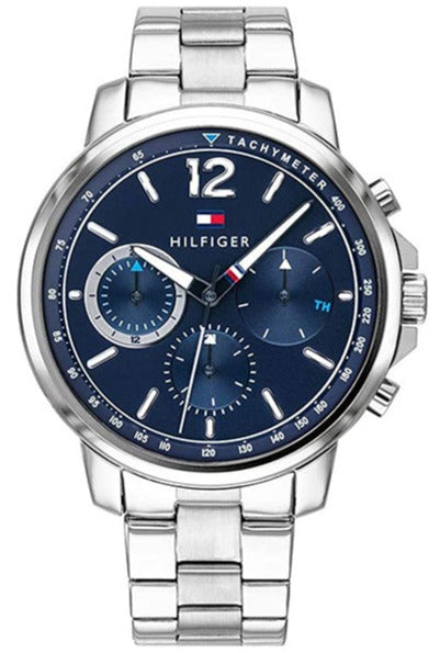 Tommy Hilfiger London Chronograph Quartz Blue Dial Silver Steel Strap Watch for Men - 1791534 Authentic Buy Shop Now