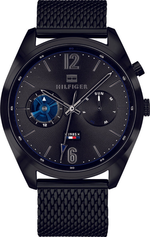 Tommy Hilfiger Deacon Analog Black Dial Black Mesh Bracelet Watch for Men - 1791547 Authentic Buy Shop Now