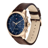 Tommy Hilfiger Deacan Blue Dial Brown Leather Strap Watch for Men - 1791549 Authentic Buy Shop Now