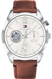 Tommy Hilfiger Deacon White Dial Brown Leather Strap Watch for Men - 1791550 Authentic Buy Shop Now