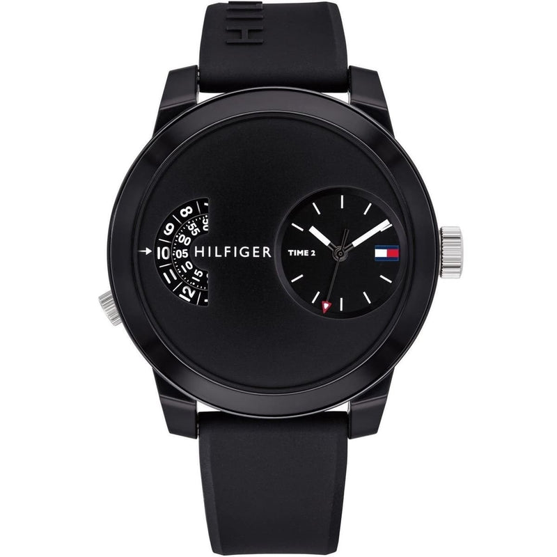 Tommy Hilfiger Denim Black Dial Black Rubber Strap Watch for Men - 1791555 Authentic Buy Shop Now