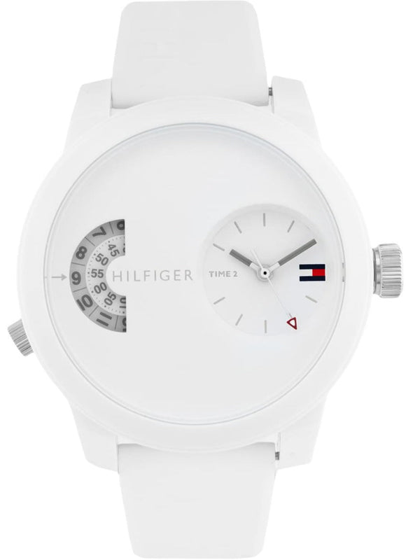 Tommy Hilfiger Denim White Dial White Rubber Strap Watch for Men - 1791558 Authentic Buy Shop Now