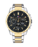Tommy Hilfiger Decker Chronograph Black Dial Two Tone Steel Strap Watch for Men - 1791559 Authentic Buy Shop Now