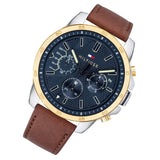 Tommy Hilfiger Decker Blue Dial Brown Leather Strap Watch for Men - 1791561 Authentic Buy Shop Now