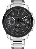 Tommy Hilfiger Iconic Quartz Black Dial Silver Steel Strap Watch for Men - 1791564 Authentic Buy Shop Now