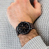 Tommy Hilfiger Chase Quartz Black Dial Brown Leather Strap Watch for Men - 1791577 Authentic Buy Shop Now