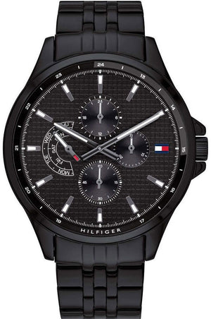 Tommy Hilfiger Shawn Quartz Black Dial Black Steel Strap Watch for Men - 1791611 Authentic Buy Shop Now