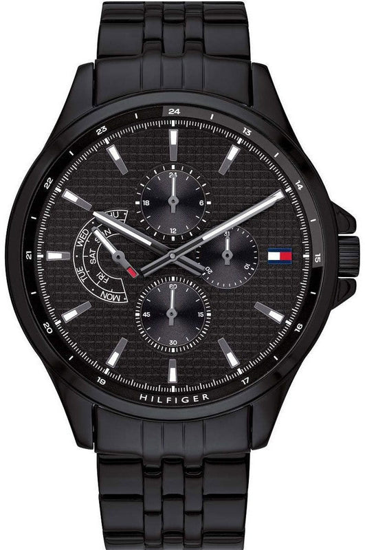 Tommy Hilfiger Shawn Quartz Black Dial Black Steel Strap Watch for Men - 1791611 Authentic Buy Shop Now