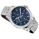 Tommy Hilfiger Shawn Multifunction Quartz Blue Dial Silver Steel Strap Watch for Men - 1791612 Authentic Buy Shop Now
