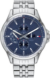 Tommy Hilfiger Shawn Multifunction Quartz Blue Dial Silver Steel Strap Watch for Men - 1791612 Authentic Buy Shop Now
