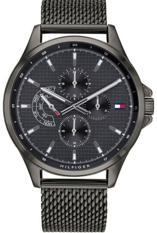 Tommy Hilfiger Shawn Chronograph Quartz Grey Dial Grey Mesh Bracelet Watch for Men - 1791613 Authentic Buy Shop Now