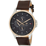 Tommy Hilfiger Shawn Multifunction Grey Dial Brown Leather Strap Watch for Men - 1791615 Authentic Buy Shop Now