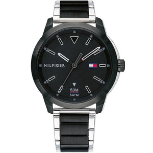 Tommy Hilfiger Sneaker Quartz Black Dial Two Tone Steel Strap Watch for Men - 1791619 Authentic Buy Shop Now