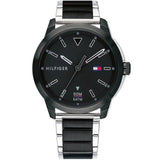 Tommy Hilfiger Sneaker Quartz Black Dial Two Tone Steel Strap Watch for Men - 1791619 Authentic Buy Shop Now
