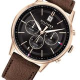 Tommy Hilfiger Shawn Multifunction Grey Dial Brown Leather Strap Watch for Men - 1791615 Authentic Buy Shop Now