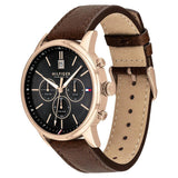 Tommy Hilfiger Multi Function Chronograph Black Dial Brown Leather Strap Watch for Men - 1791631 Authentic Buy Shop Now