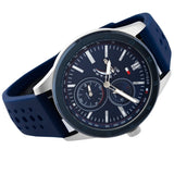 Tommy Hilfiger Austin Quartz Blue Dial Blue Rubber Strap Watch for Men - 1791635 Authentic Buy Shop Now