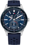 Tommy Hilfiger Austin Quartz Blue Dial Blue Rubber Strap Watch for Men - 1791635 Authentic Buy Shop Now