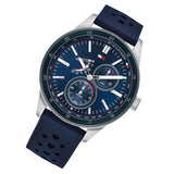 Tommy Hilfiger Austin Quartz Blue Dial Blue Rubber Strap Watch for Men - 1791635 Authentic Buy Shop Now