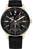 Tommy Hilfiger Austin Black Dial Black Rubber Strap Watch for Men - 1791636 Authentic Buy Shop Now