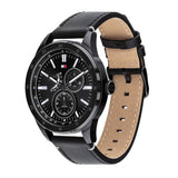 Tommy Hilfiger Austin Black Dial Black Leather Strap Watch for Men - 1791638 Authentic Buy Shop Now