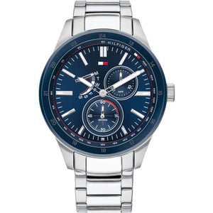 Tommy Hilfiger Austin Blue Dial Silver Steel Strap Watch for Men - 1791640 Authentic Buy Shop Now