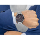 Tommy Hilfiger West Quartz Black Dial Silver Steel Strap Watch For Men - 1791707 Authentic Buy Shop Now