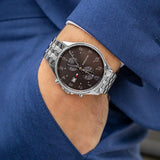 Tommy Hilfiger West Quartz Black Dial Silver Steel Strap Watch For Men - 1791707 Authentic Buy Shop Now