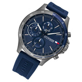 Tommy Hilfiger Bank Blue Dial Blue Rubber Strap Watch for Men - 1791721 Authentic Buy Shop Now