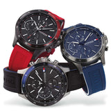 Tommy Hilfiger Bank Blue Dial Blue Rubber Strap Watch for Men - 1791721 Authentic Buy Shop Now