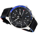 Tommy Hilfiger Bank Quartz Black Dial Black Rubber Strap Watch for Men - 1791724 Authentic Buy Shop Now