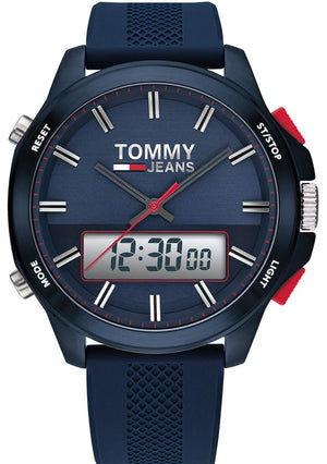 Tommy Hilfiger Digital Analog Blue Dial Blue Rubber Strap Watch For Men - 1791761 Authentic Buy Shop Now