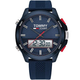 Tommy Hilfiger Digital Analog Blue Dial Blue Rubber Strap Watch For Men - 1791761 Authentic Buy Shop Now