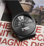 Tommy Hilfiger Monogram Pop Quartz Black Dial Black Leather Strap Watch For Men - 1791773 Authentic Buy Shop Now